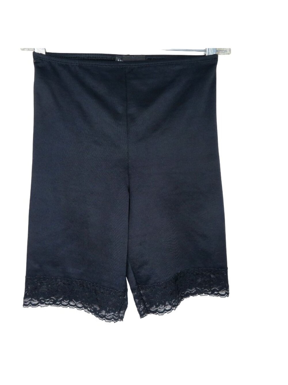 BodySlimmers By Nancy Ganz Black Lace Trim Shapewear Shorts Small Nylon Lycra